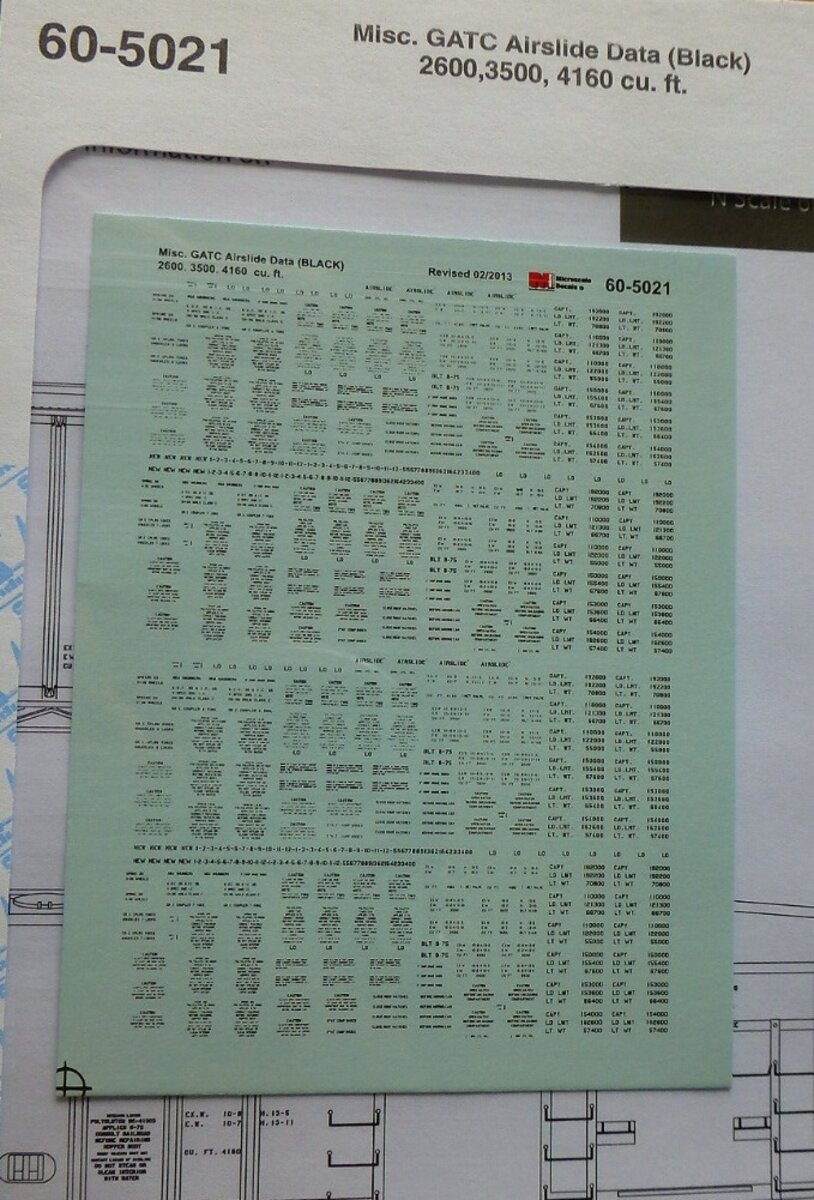 Microscale 60-5021 N Misc GATC Airslide Data Black 2600/3500/4160 Decal Sheet