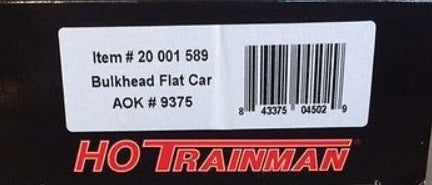Atlas 20001589 HO Trainman AOK Bulkhead Flat Car # 9375