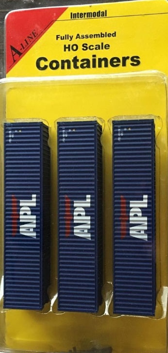 A-Line 30262-02 HO APL 40'Corrugated Containers #4069787/4090103&4194161(Pack 3)