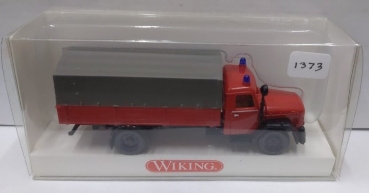 Wiking 861 09 35 HO Fire Truck W/Stake Bed Brigade Lorry Magirs