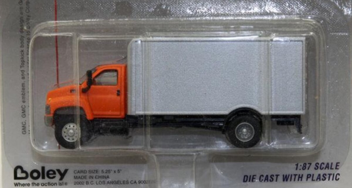 Boley 3001-96 HO Dept 1-87 Orange/Silver Topkick GMC Truck W/Box