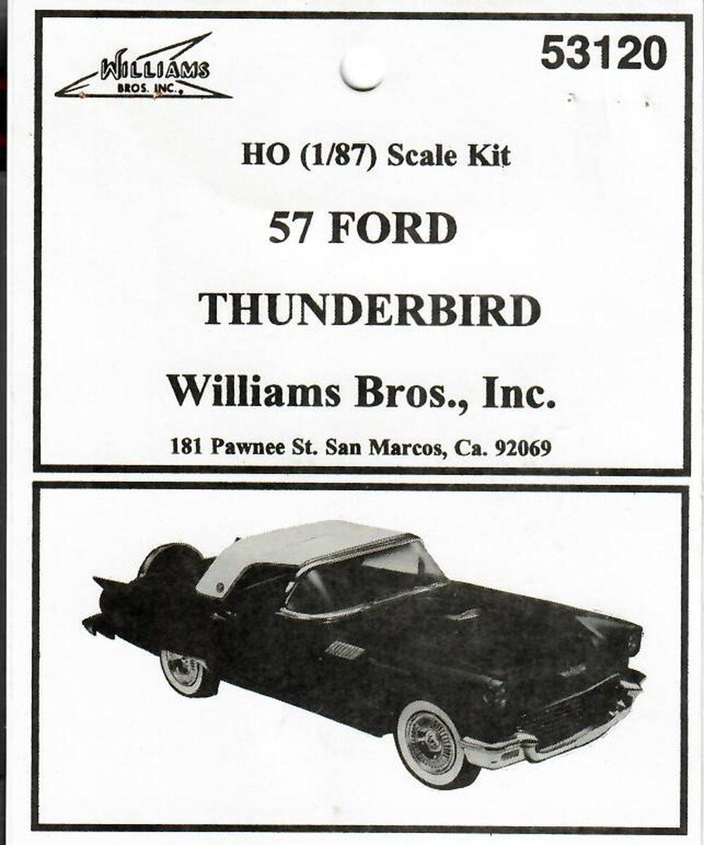 Williams Brothers 53120 HO 1957 Ford Thunderbird Kit