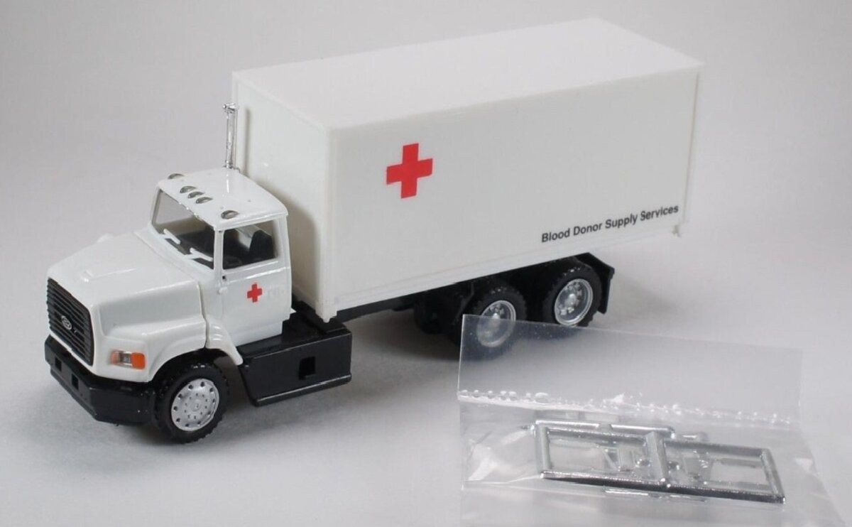 Promotex 450330 1:87 Red Cross Blood Donor Supply Services Ford L-9000 Truck