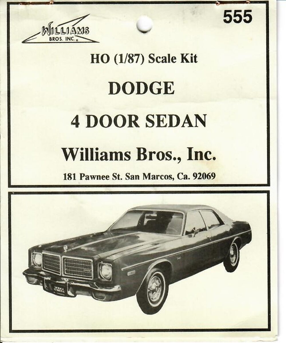 Williams Brothers 55500 HO Dodge 4-Door Sedan Plastic Kit