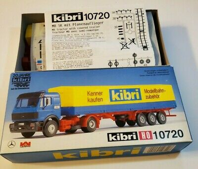 Kibri 10720 1:87 Mercedes-Benz Tractor w/Covered Trailer Kit