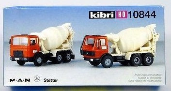 Kibri 10844 1:87 MAN/Mercedes-Benz Cement Mixers Plastic Model Kit