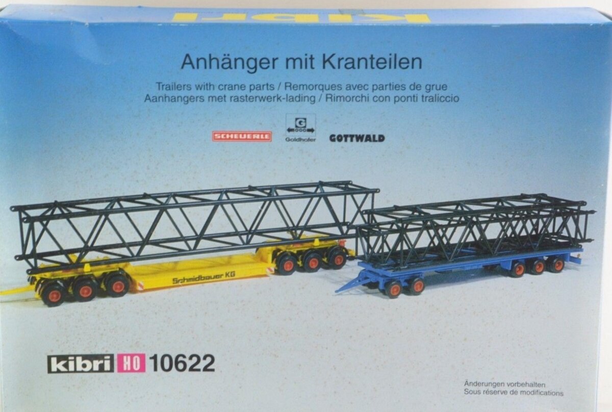 Kibri 10622 HO Schmidbauer Trailers with Crane Loads