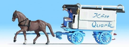 Noch 16716 HO Milk Cart With Driver and Horse