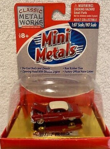 Classic Metal Works 30101 HO Mini Metals Red&Cream '53 Ford Victoria Hardtop Car