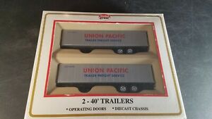Model Power 6862 HO Union Pacific 40’ HW Trailer (Pack of 2)