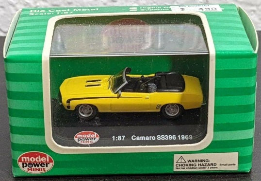 Model Power 19252 1:87 HO Minis Yellow 1969 Camaro Chevrolet SS396s