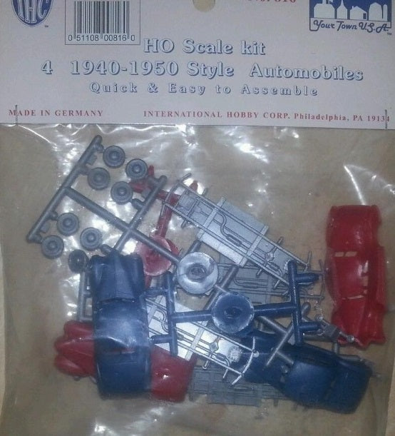 IHC 816 HO 1940-50 Style Automobiles Kit (Pack of 4)