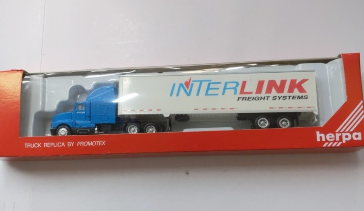 Herpa 6171 HO By Promotex Interlink T600 Kenworth W/45'' Tractor Trailer