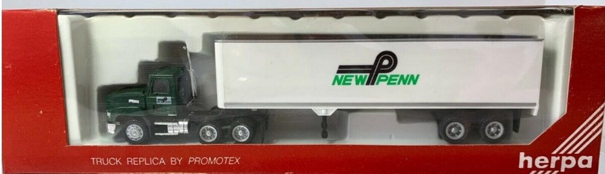 Herpa 6151 HO New Penn Short Mack 40’ Van Tractor Trailer Truck