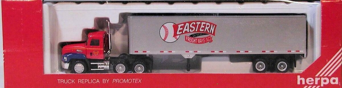 Herpa 6194 HO Eastern Freight Ways Semi Tractor W/Trailer Truck Mack