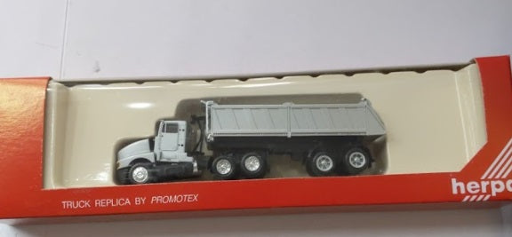 Herpa 6114 HO Silver Kenworth Truck with Dump Trailer