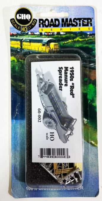 GHQ 60-002 HO Scale 1950’s "Red" Manure Spreader Pewter Kit