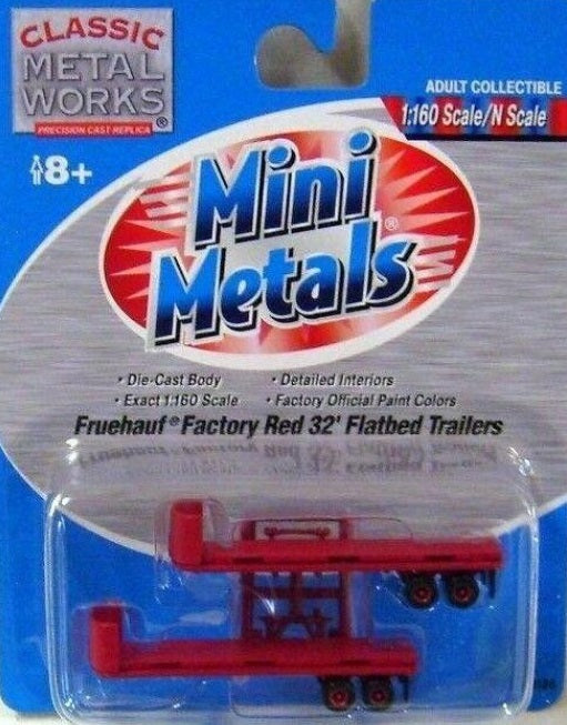 Classic Metal Works 51126 N Mini Metals Fruehauf Flatbed Trailers (Pack of 2)