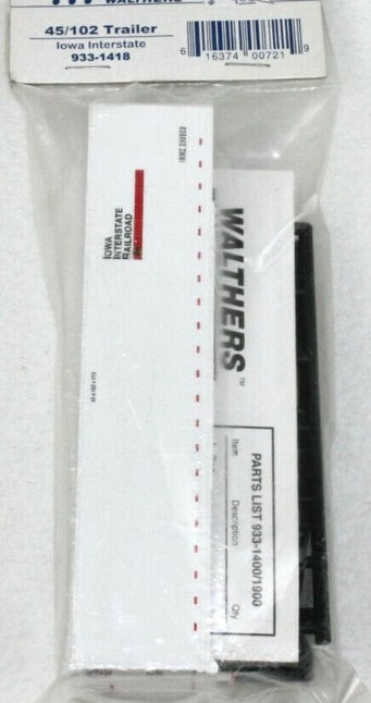 Walthers 933-1418 1:87 Iowa Iterstate 45/102 Trailer Kit
