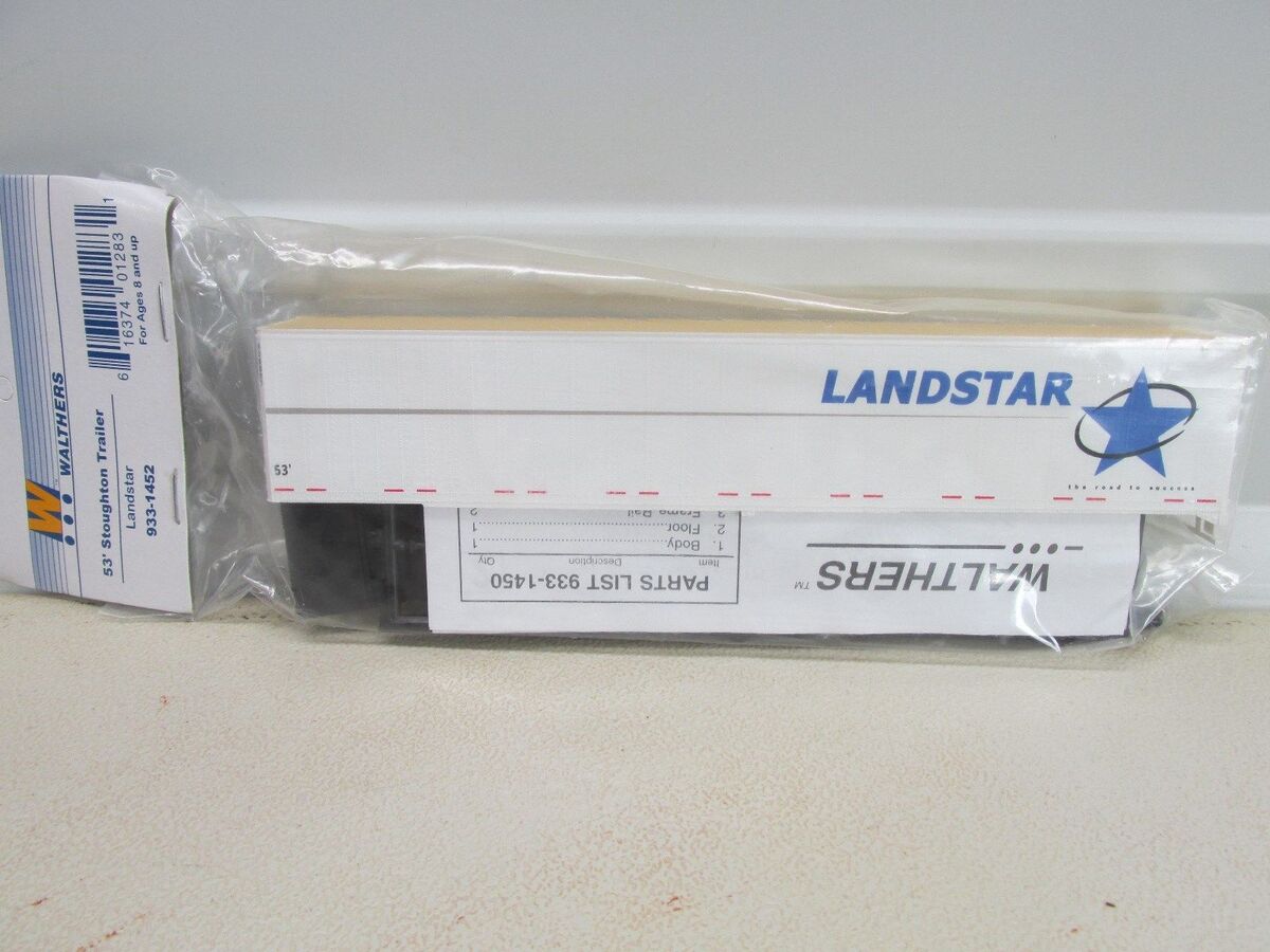 Walthers 933-1452 HO Scale 53’ Stoughton Van Trailer Landstar Plastic Kit