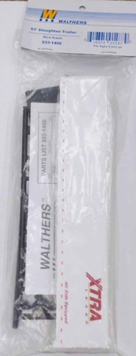 Walthers 1456 HO 53’ Van Trailer Xtra Lease Kit