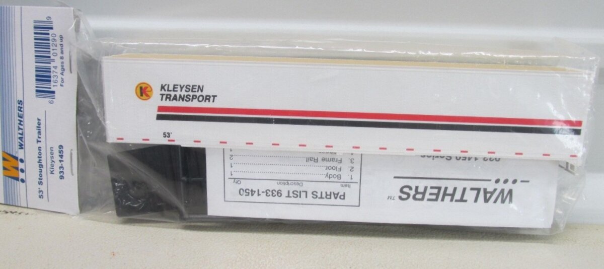 Walthers 933-1459 HO Scale 53’ Stoughton Trailer "Kleysen" Plastic Kit