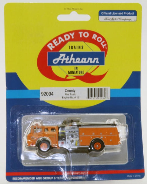 Miniature Athearn 1/87 - Camion De Pompier USA Ford C Télésqurt Orange - HO