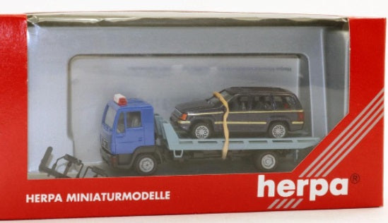 Herpa 6199 HO Man Car Transport With Jeep