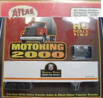 Atlas 1215-1 HO Southern Pacific Golden Pig Service 45' Pines Trailer #721709