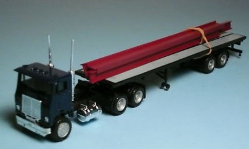 Herpa 6202 1:87 Tractor Truck Flatbed Trailer W/Steel Load