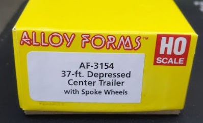 Alloy Forms 3154 1:87 Trailer 37' Depressed Center W/Spoke Wheels Metal Kit