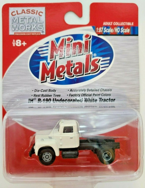 Classic Metal Works 31113 HO Mini Metals Undecorated White 1954 IH R-190 Tractor