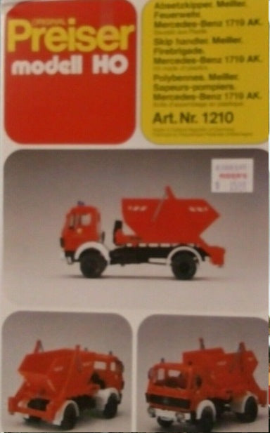 Preiser 1210 HO Mercedes-Benz 1719 AK Skip Handler Plastic Model Kit