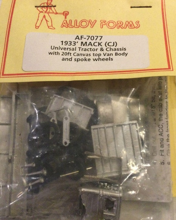 Alloy Forms AF-7077 HO 1933 Mack CJ Universal Tractor & Chassis Metal Kit