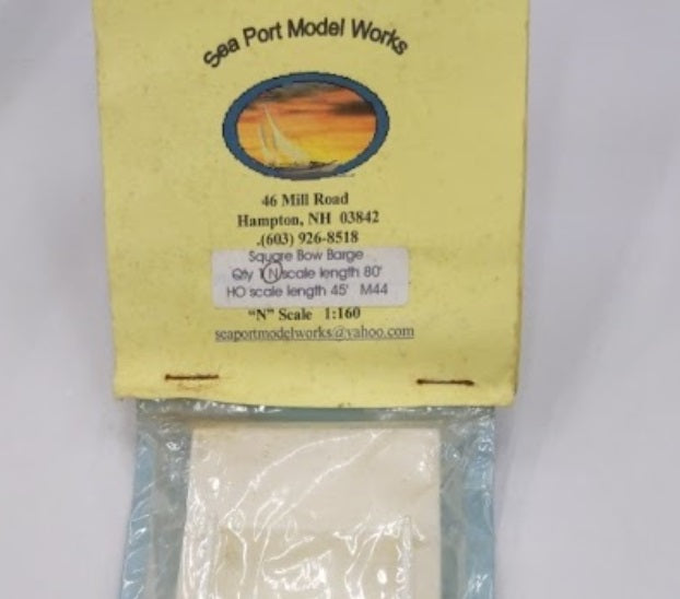Sea Port Model Works M44 N N Barge Square Bow