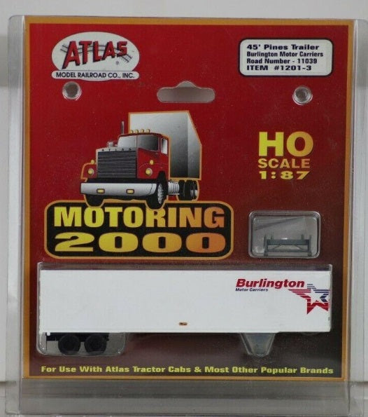 Atlas 1201-3 HO 1:87 Burlington Motor Carriers 45’ Pines Trailer #11039