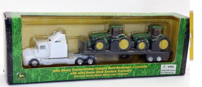 Ertl 15066 1:87 John Deere Tractor-Trailer W/ John Deere 8310 Tractors