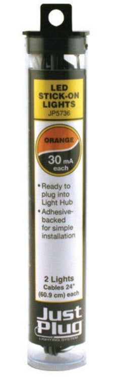Woodland Scenics JP5736 Just Plug Orange LED Stick-On Lights (Pack of 2)