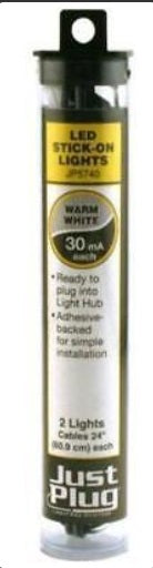 Woodland Scenics JP5740 Just Plug Warm White LED Stick-On Lights (Pack of 2)
