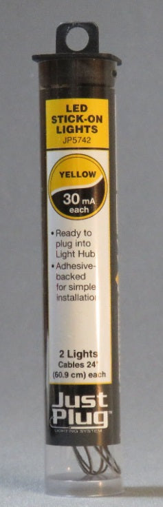 Woodland Scenics JP5742 Just Plug Yellow LED Stick-On Lights (Pack of 2)