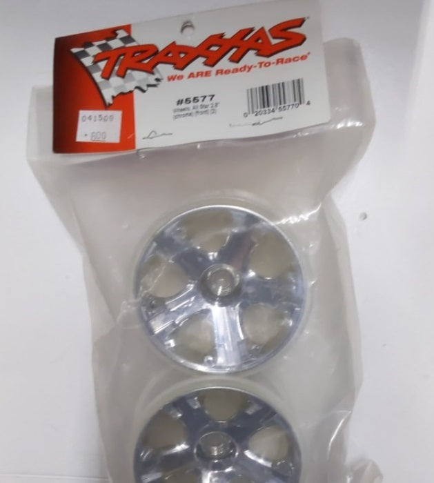 Traxxas 5577 Front All Star Chrome Wheels (2): Jato, Jato 3.3