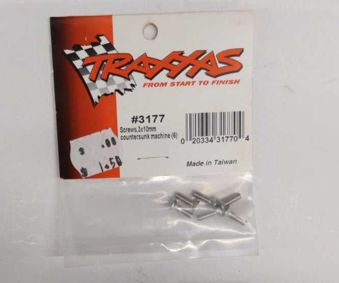 Traxxas 3177 Counter Sink Screws 3 x 10mm (6)