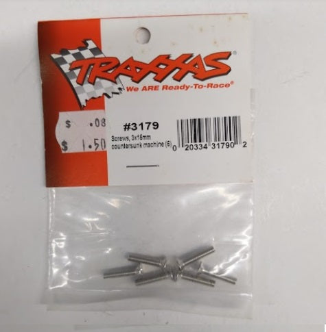 Traxxas 3179 Counter Sink Screws 3 x 15 (6)