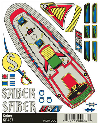 Pinecar SR487 Sailboat Racer Saber Decals