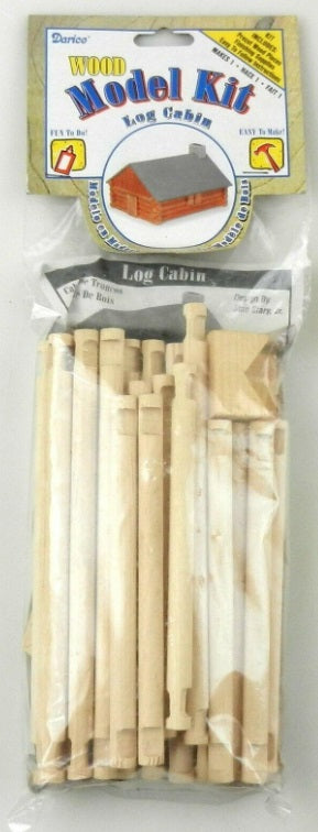 Darice 9179-90 Log Cabin 4" x 6" Premium Wooden Model Kit