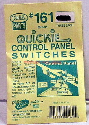 Kadee 161 HO Green Quickie Control Panel Switches (Pack of 3)