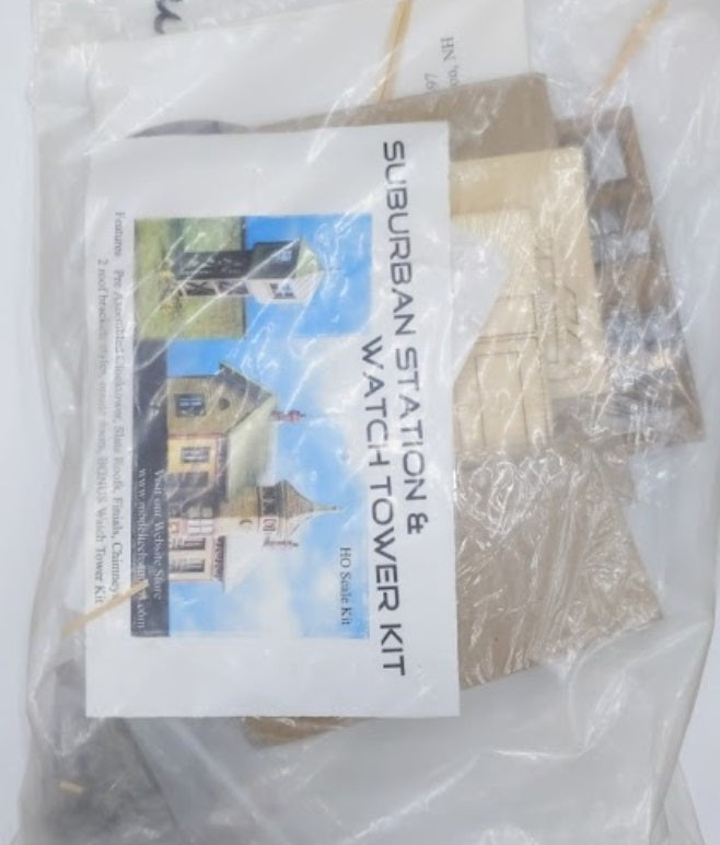 Model Tech Studios S0060 HO Scale Suburban Station & Watch Tower Kit