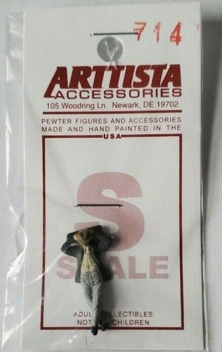 Arttista 714 S Hobo Lying On Log Pewter Figure Made And Hand Painted