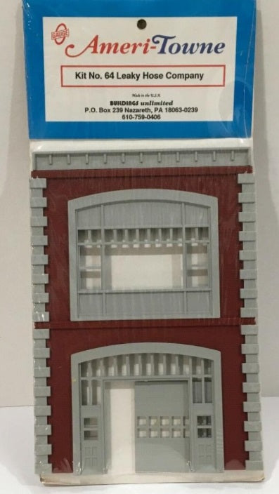 Ameri-Town 64 O Leaky Hose Company Kit Building Front Only