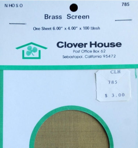 Clover House 785 HO 6" x 4" x 100" Brass Screen Mesh